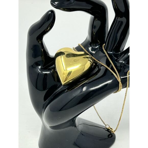 Vintage Marked 925 Italy Gold Vermeil Heart Necklace - Picture 11 of 12